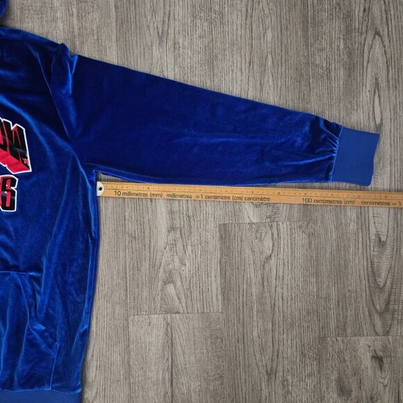 Death Row Records Blue Velour Logo Hoodie Pullover – Unisex Large - Picture 7 of 10